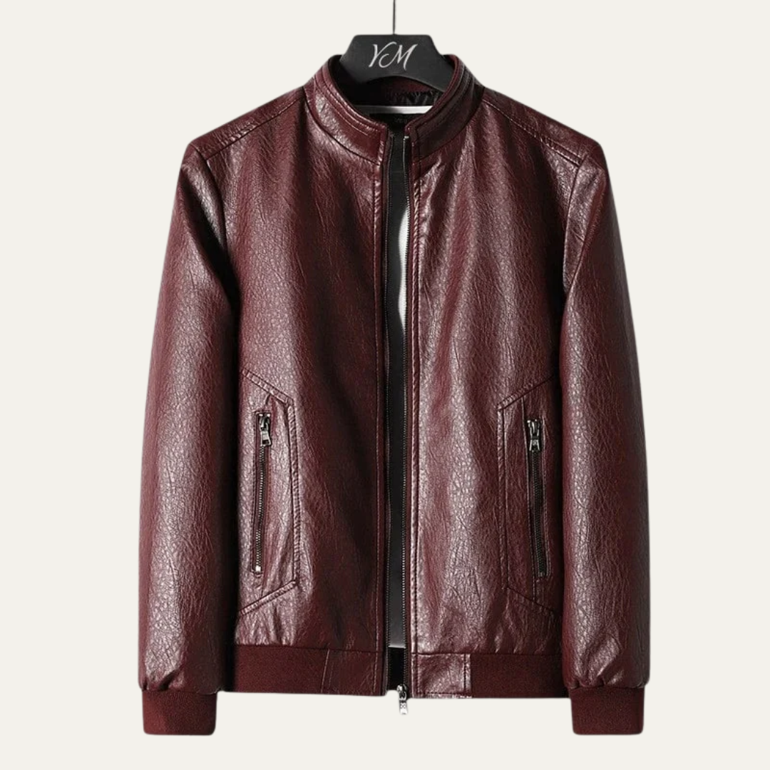 Men’s Sleek Leather-Look Blazer