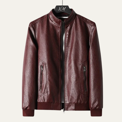 Men’s Sleek Leather-Look Blazer