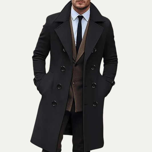 Men's Double-Breasted Mid-Length Peacoat