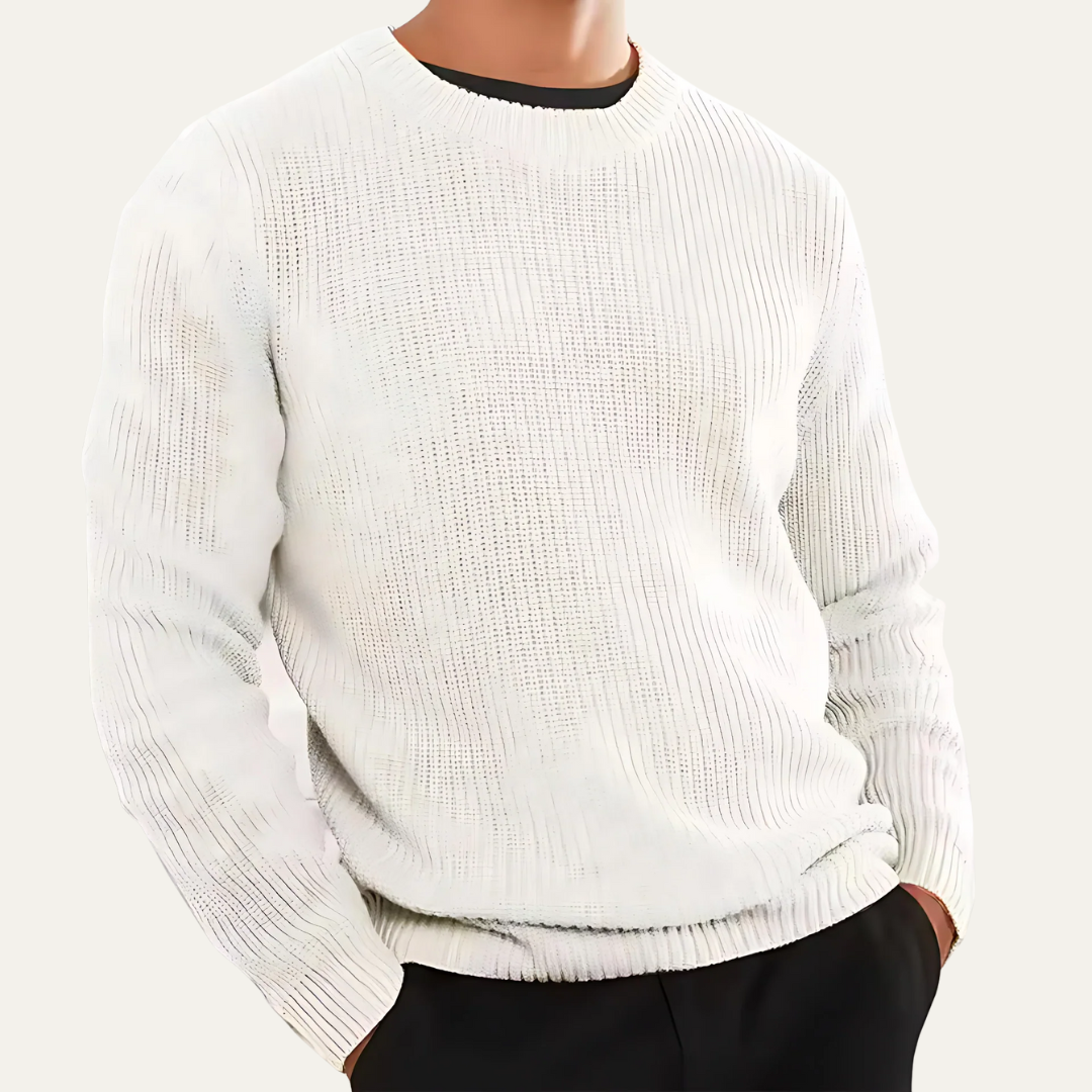 Men’s Ribbed Wool Blend Knit Sweater