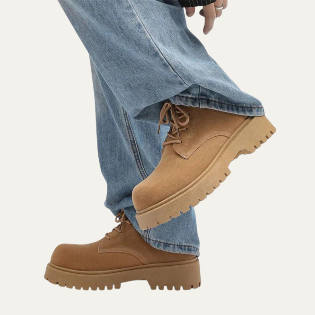 Men’s Retro Lace Up Lug Sole Ankle Boots