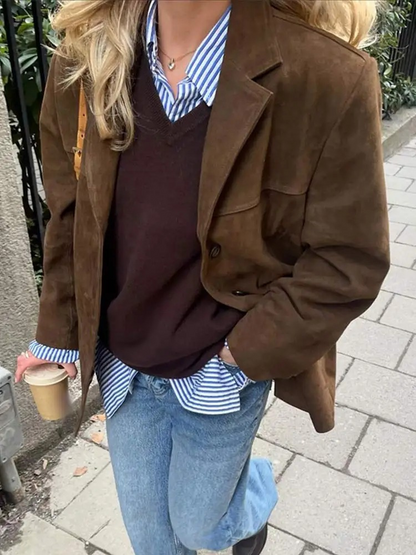 Alice Oversized Trenchcoat | Wide Lapel Button Front Trenchcoat
