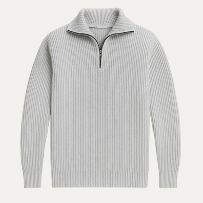 Men’s Wide Rib Quarter Zip Knit Sweater