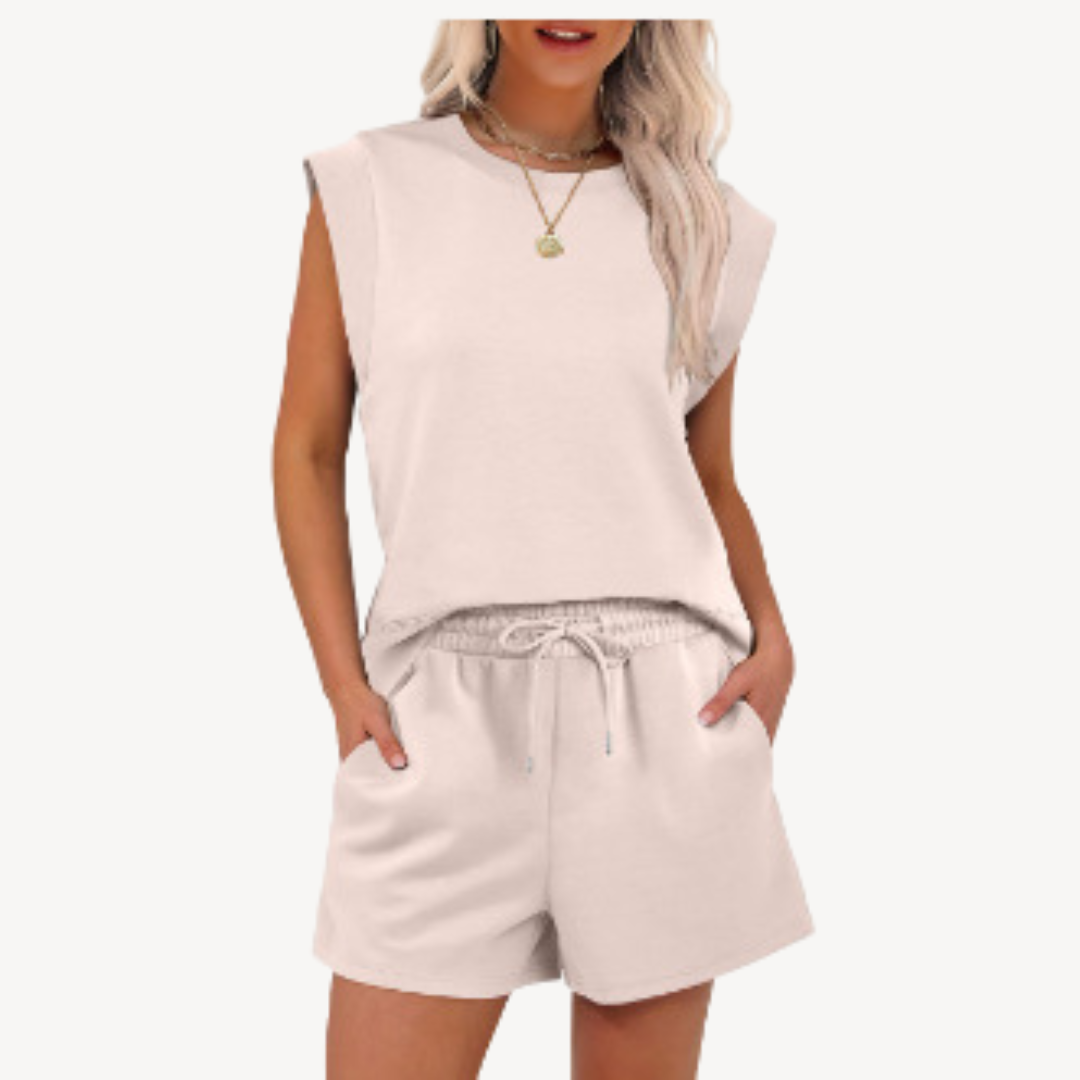 Women's Casual Cotton Shorts Set