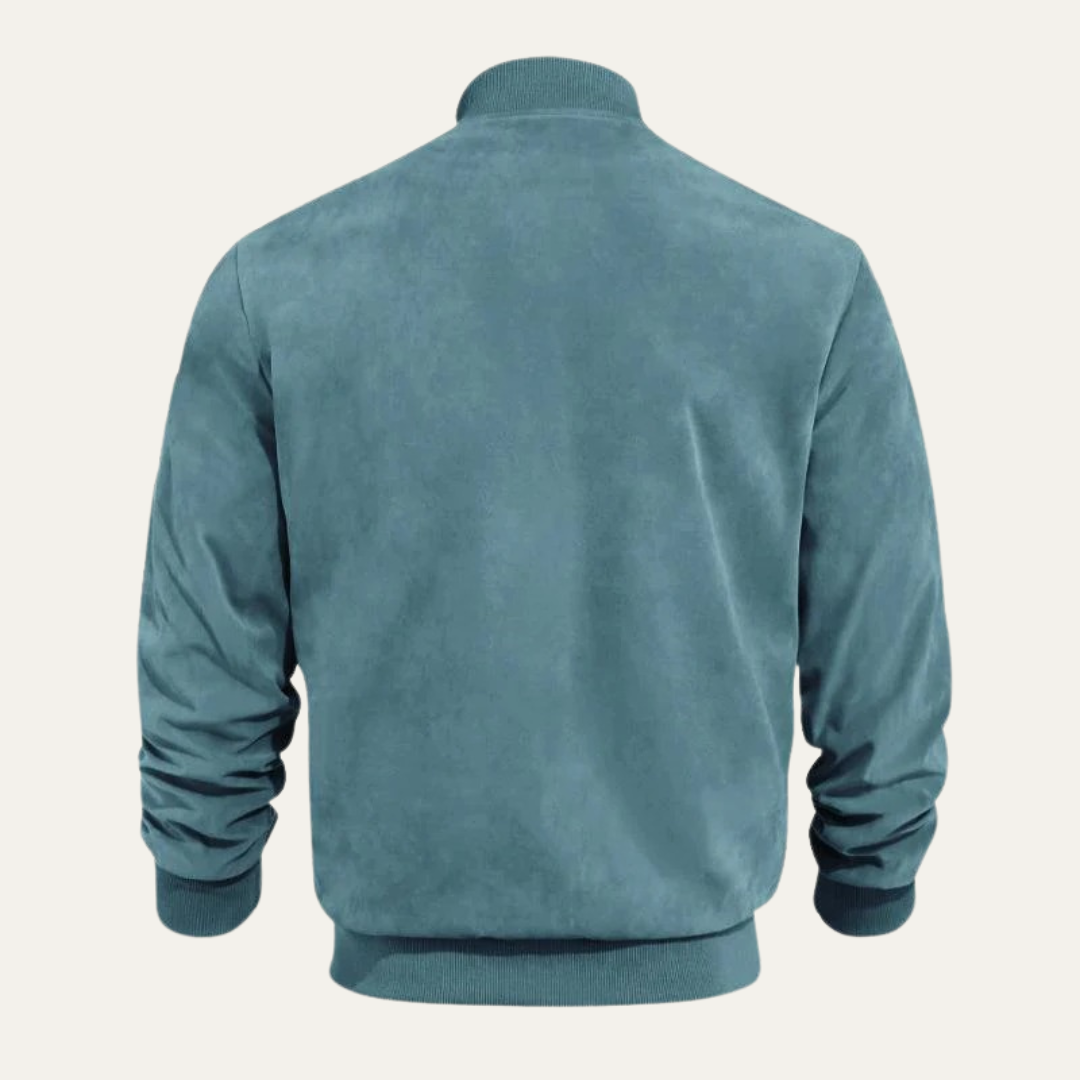 Men’s Textured Zip Up Casual Bomber Jacket