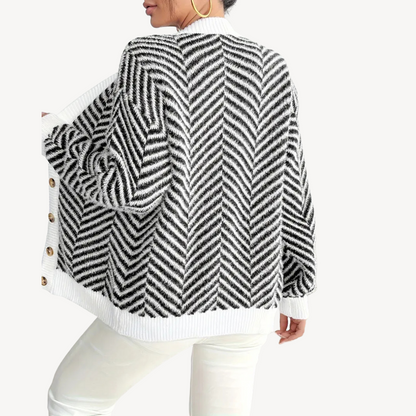 Women's Full Zip Fleece Lined Knit Cardigan