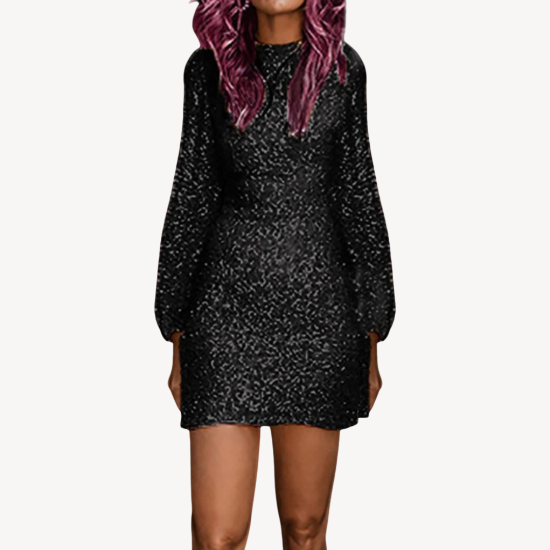 Women's Sequin Long Sleeve Mini Dress