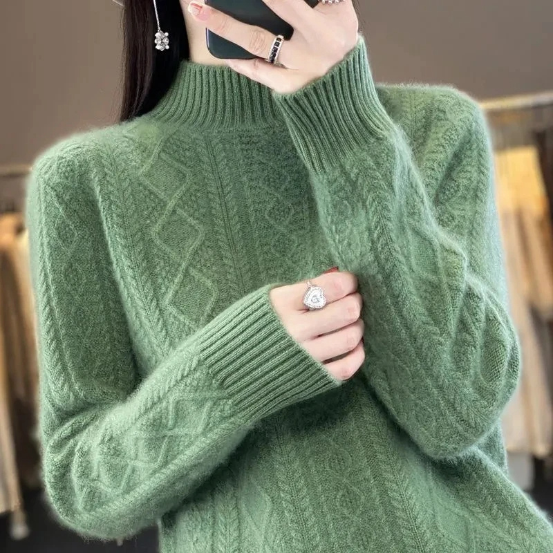 Warm Crew Neck Sweater for Ladies