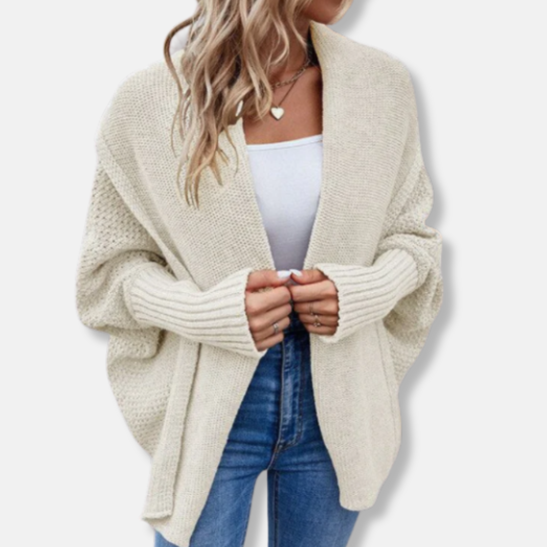 Freya Oversized Cardigan | Chunky Knit Ribbed Cuffs Cardigan