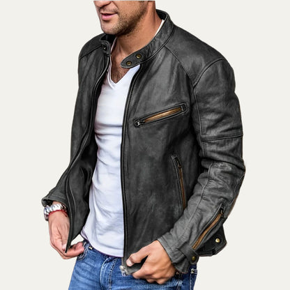 Men’s Racer Style Faux Leather Jacket