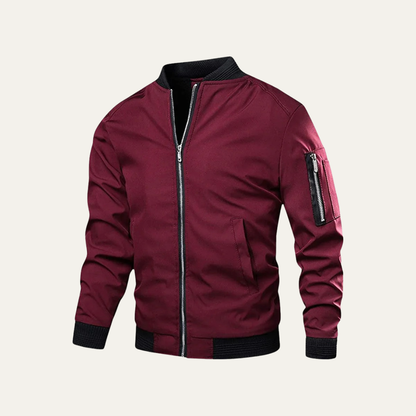 Men’s Classic Baseball Collar Bomber Jacket