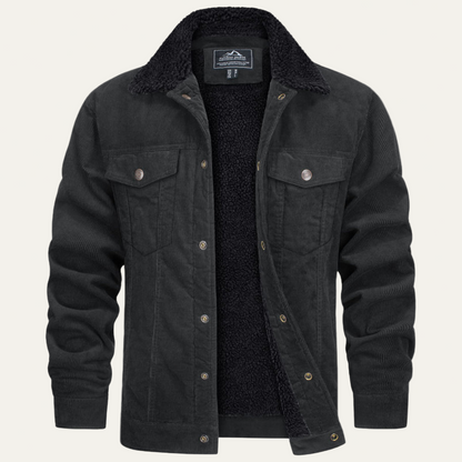 Men’s Denim Trucker Jacket with Shearling Collar