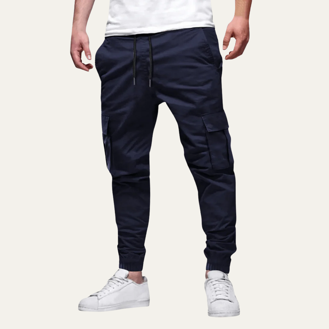 Men’s Tapered Cargo Jogger Pants with Flap Thigh Pockets