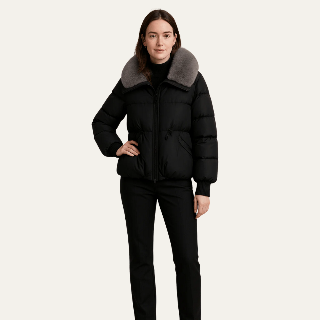 Women’s Fur Quilted Cropped Puffer Jacket