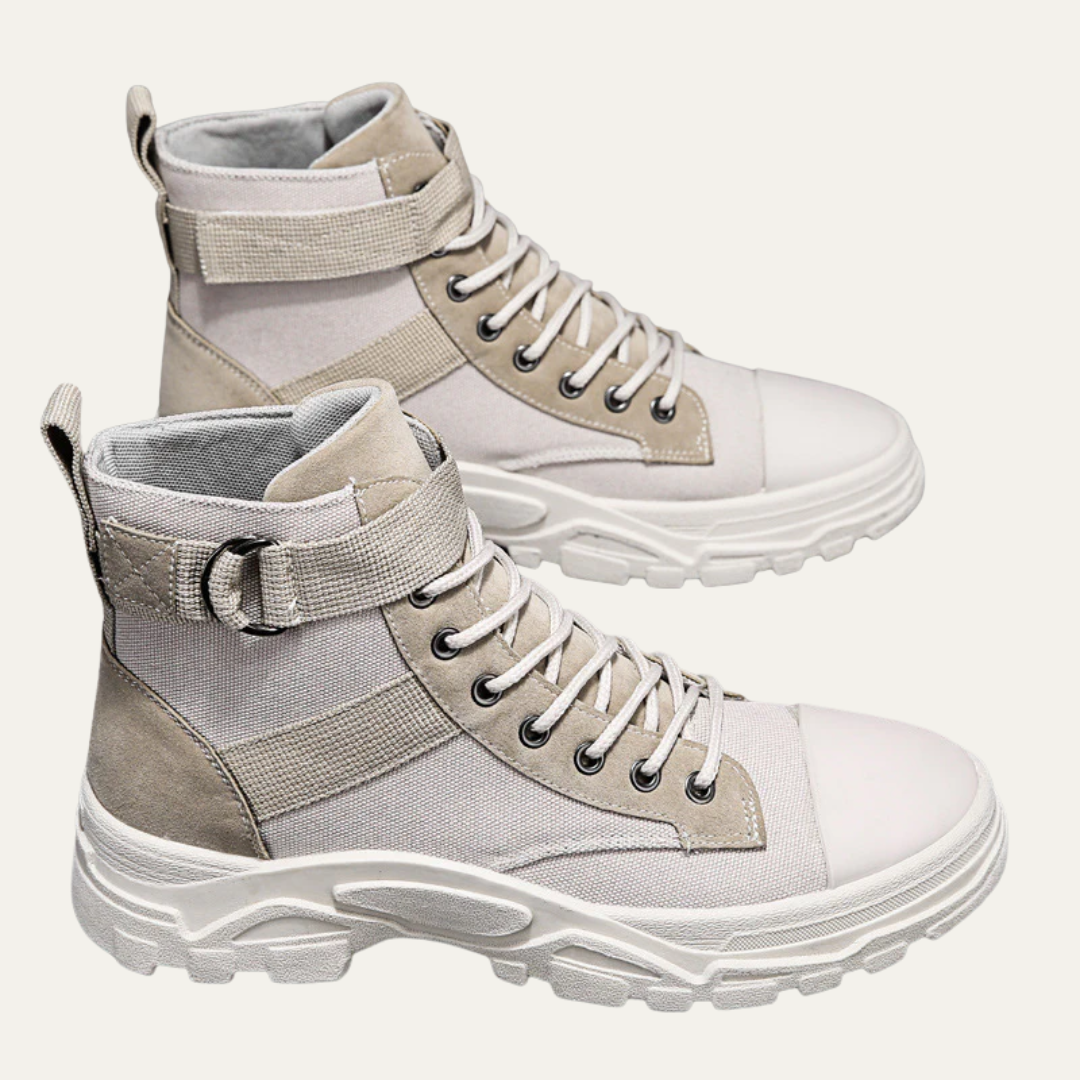 Men’s High Top Utility Boots with Strap Detail