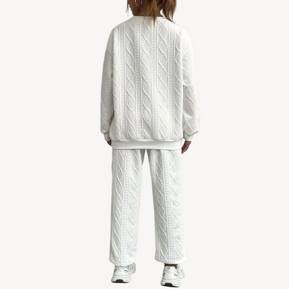Women's Cable Knit Sweater & Pants Set