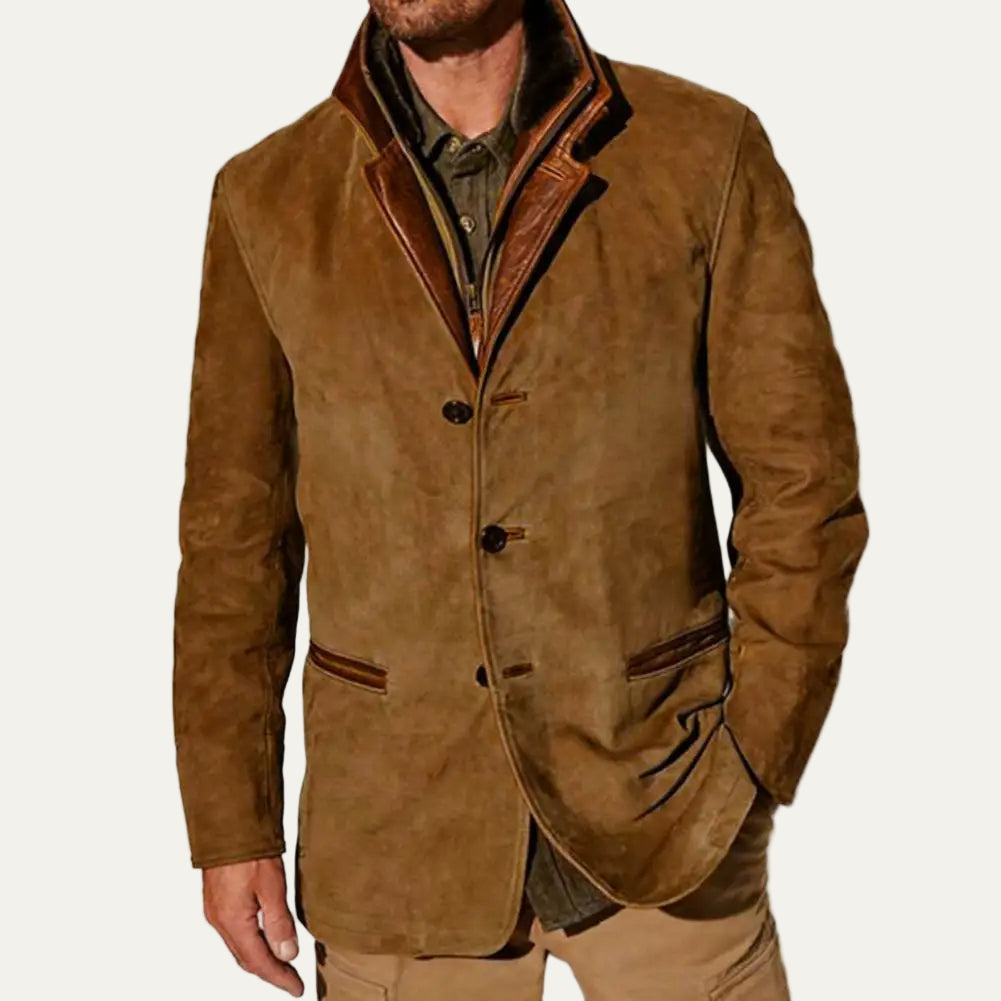 Men’s Vintage Lapel Splicing Work Jacket