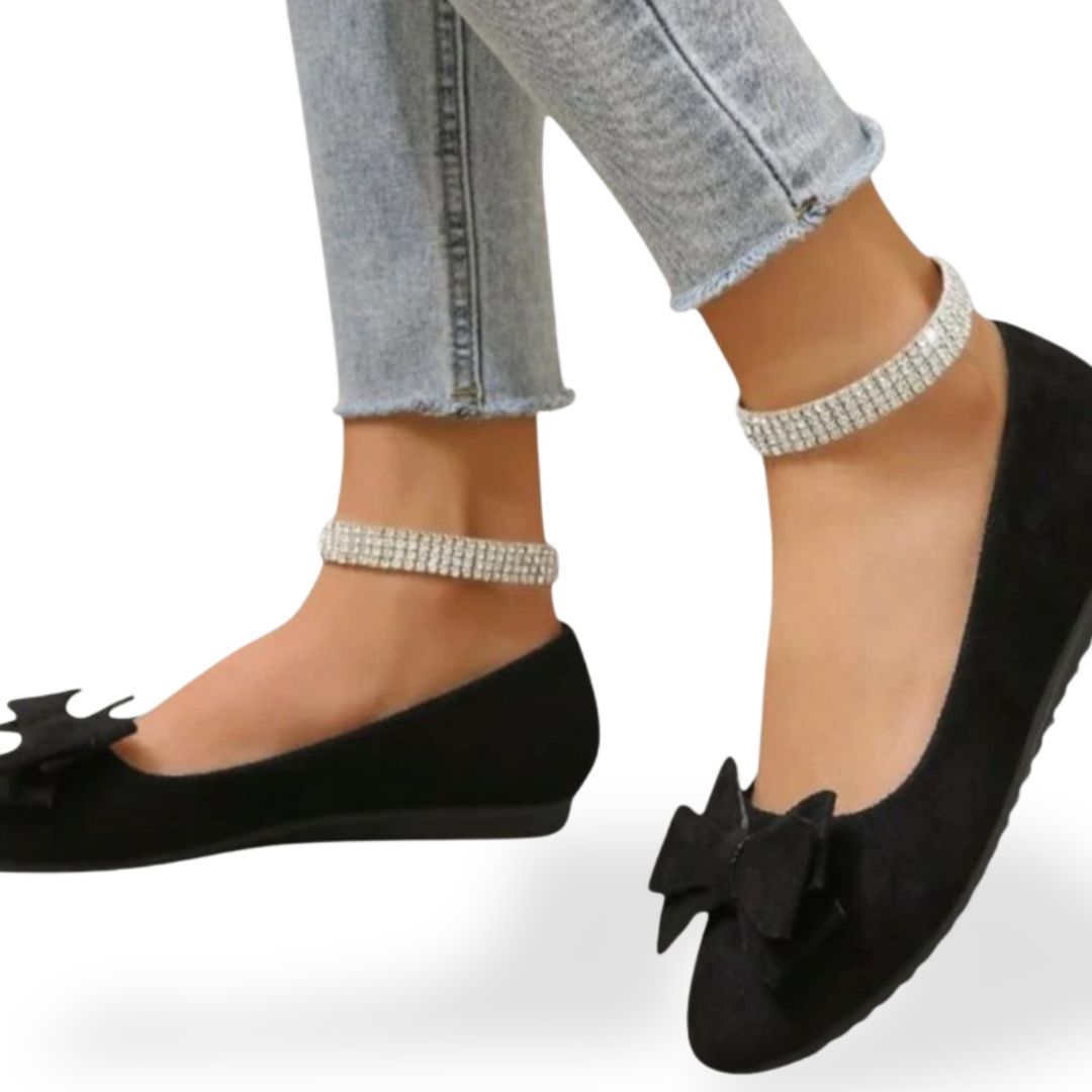 Suede Bow Orthopedic Flats Women