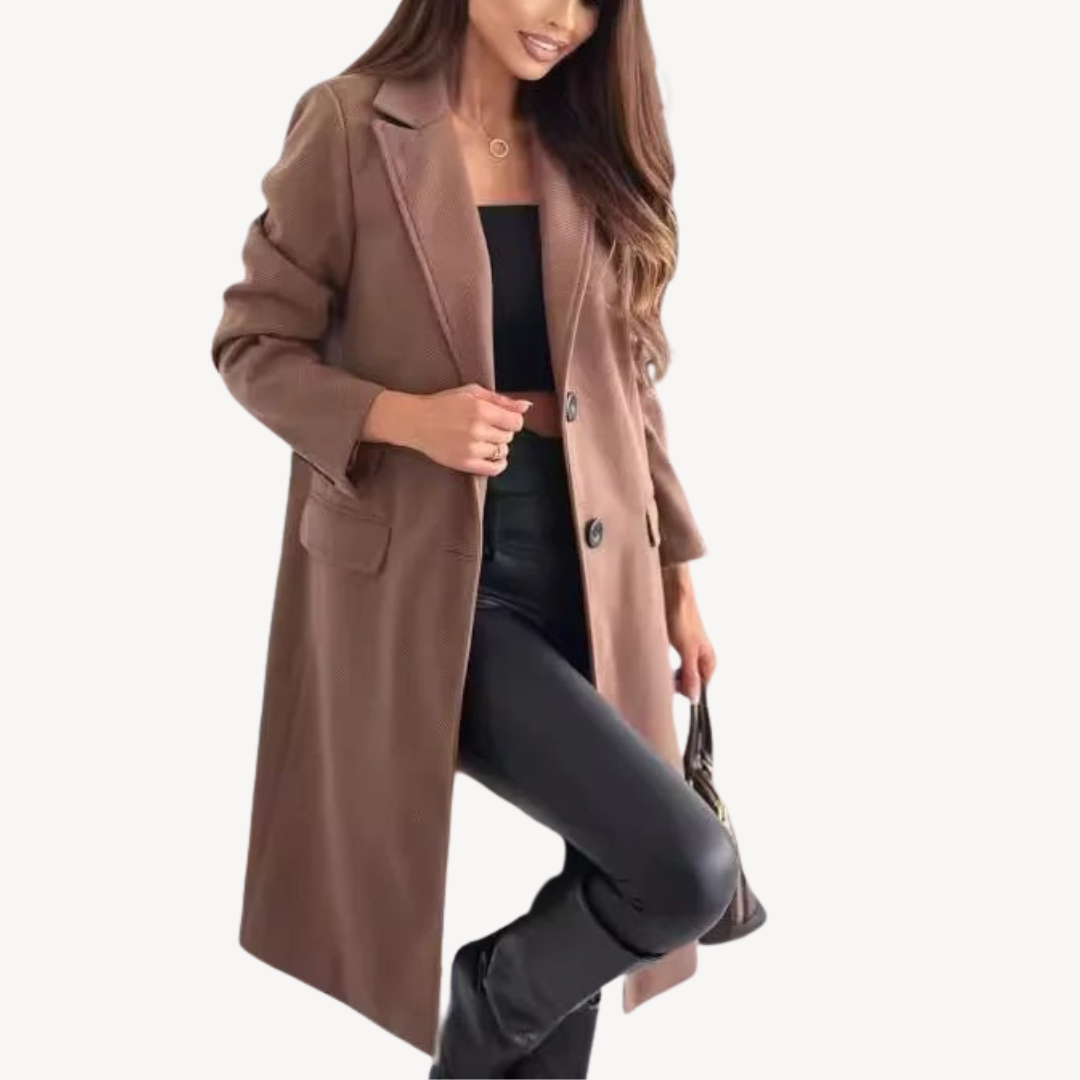 Women's Wool Blend Coat with Pockets