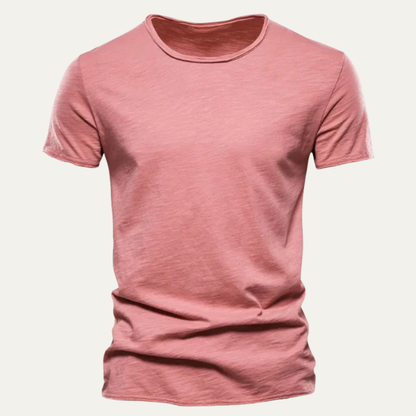 Men’s Fitted Raw Edge Crewneck T Shirt
