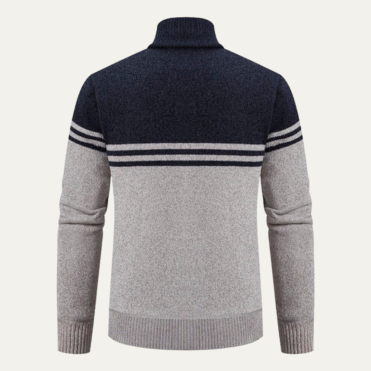 The Genova Men's Striped Thick Fleece Lined Knit Cardigan