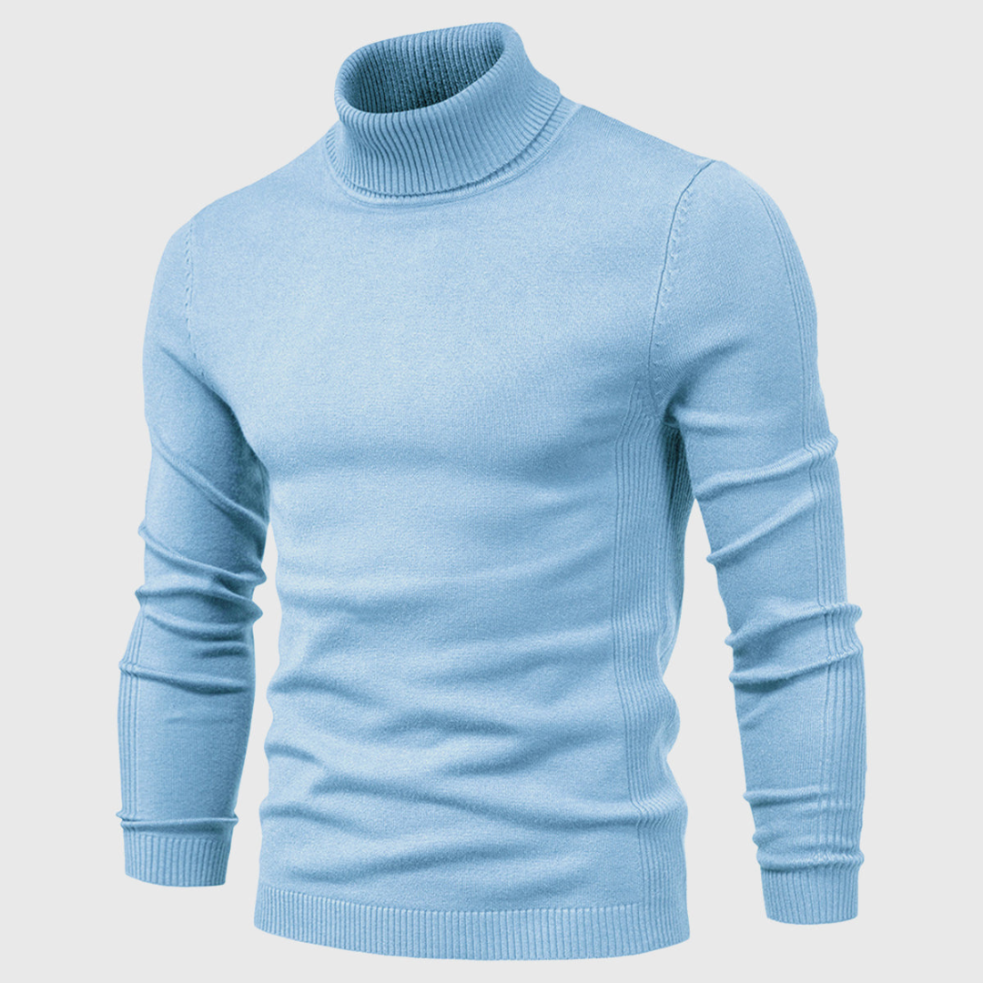 Men’s Plain Knit Turtleneck Sweater
