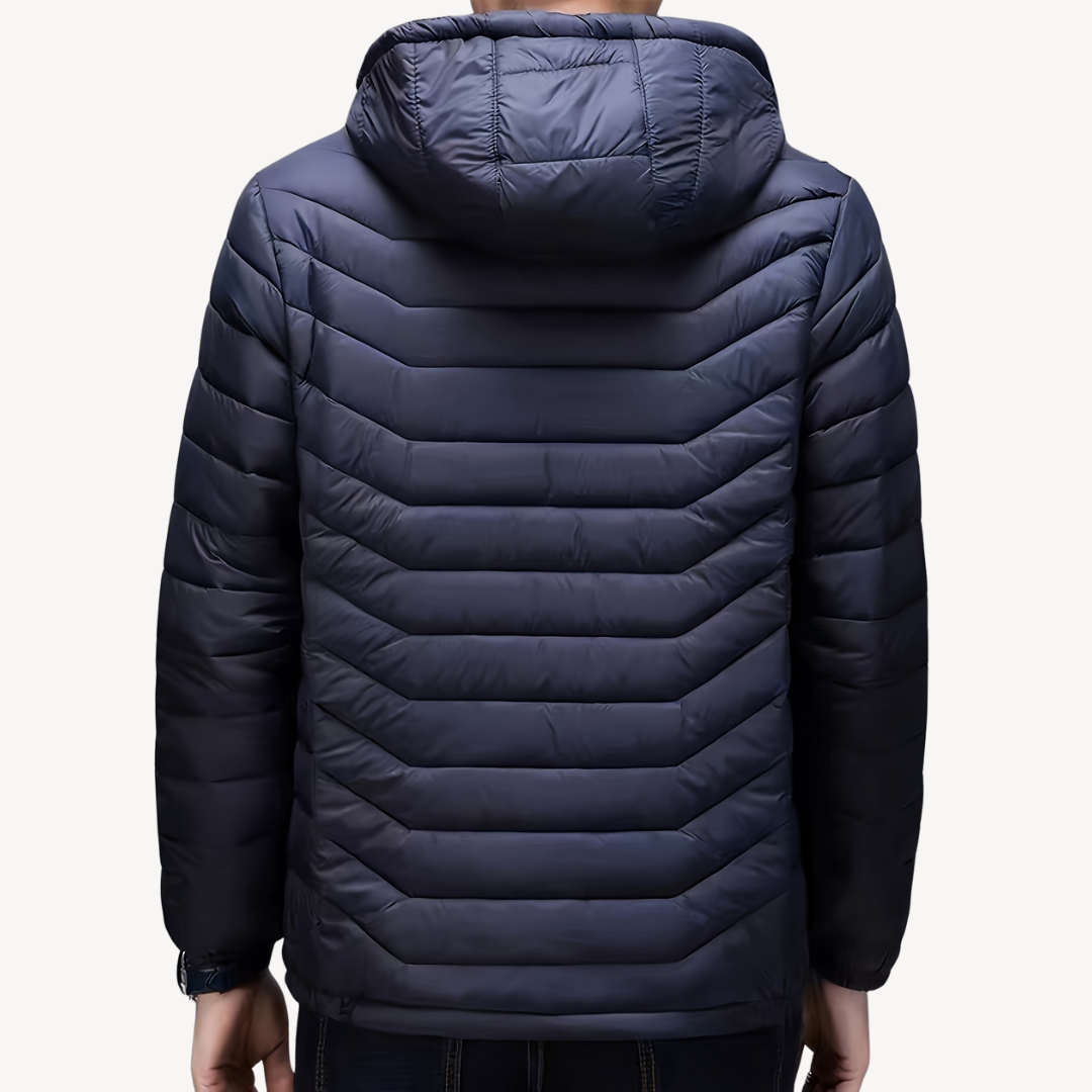 Men's Quilted Puffer Jacket with Hood