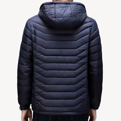 Men's Quilted Puffer Jacket with Hood