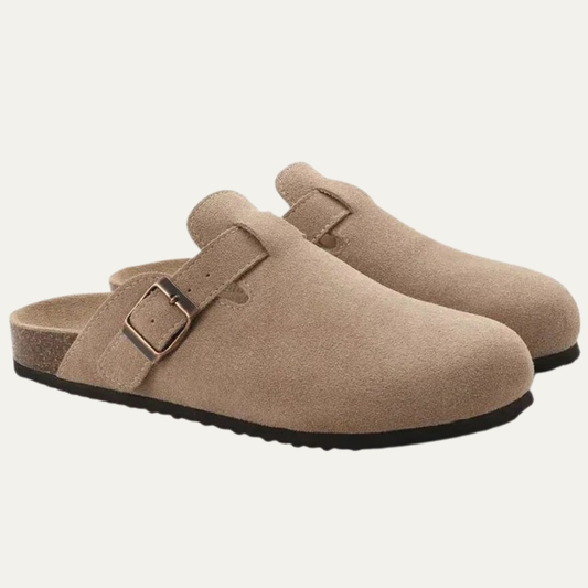 Men’s Buckled Cork Footbed Mule Clogs