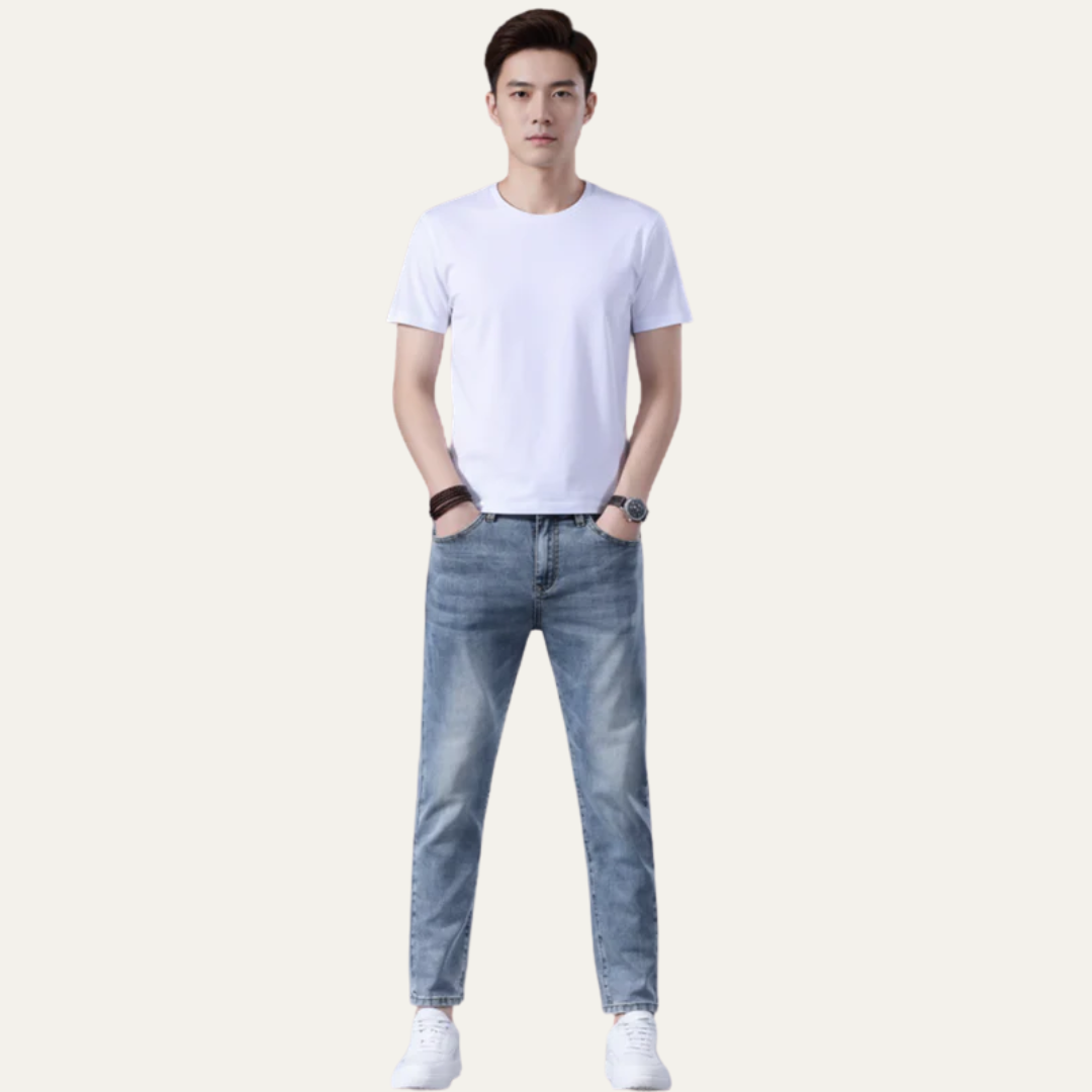 Men’s Slim Straight Vintage Denim Pants