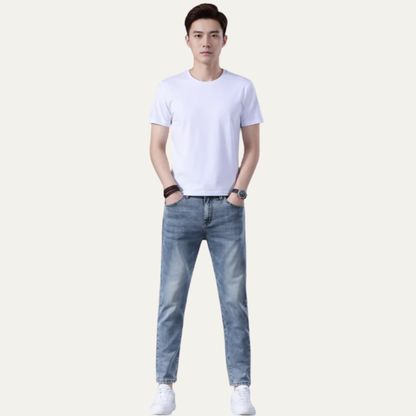 Men’s Slim Straight Vintage Denim Pants