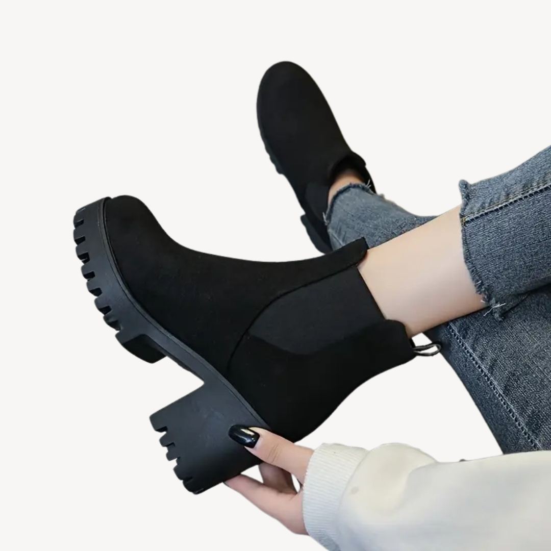 Orthopedic Chunky Heeled Ankle Boots
