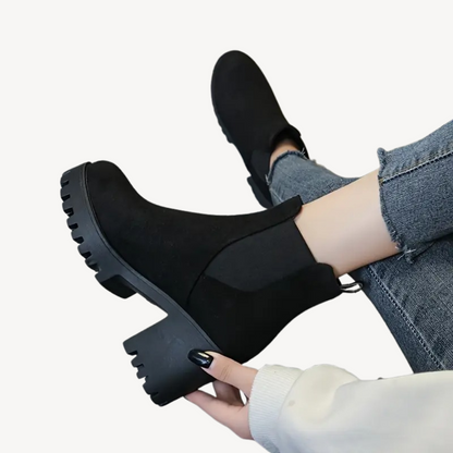 Orthopedic Chunky Heeled Ankle Boots