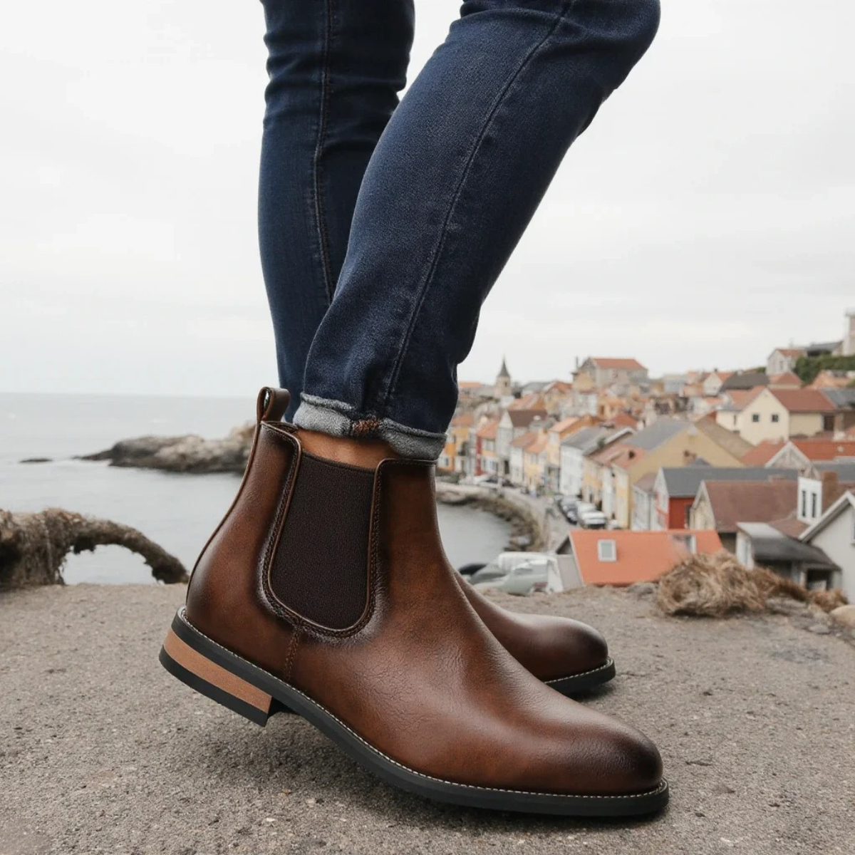 The Surrey Hills Men’s Leather Slip On Ankle Chelsea Boots