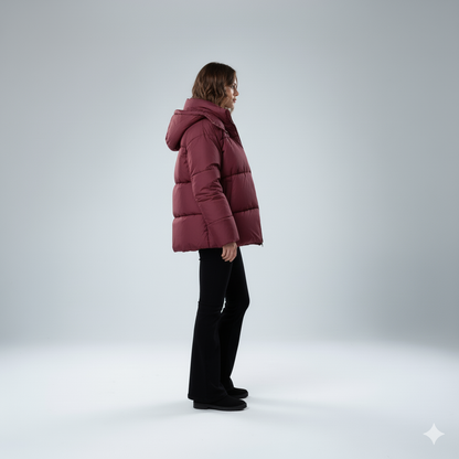 Jasmine | Padded Jacket - Oversized Quilted Hooded Winter Coat for Women