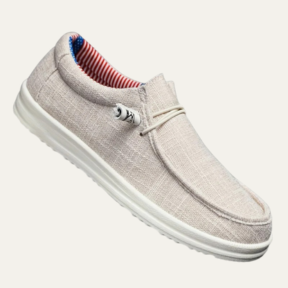 Men’s Casual Moc Toe Slip On Textile Shoes