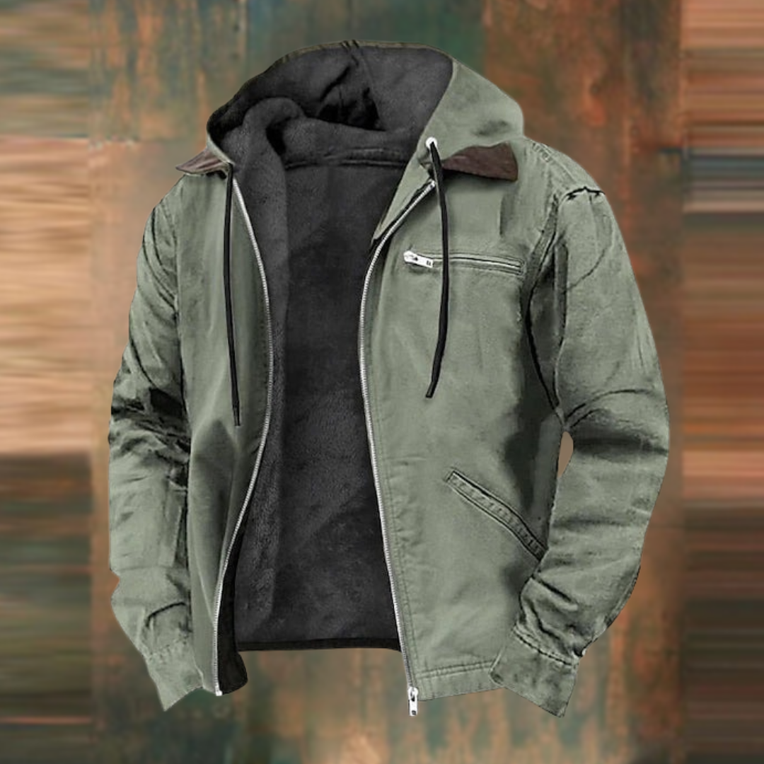 Men’s Zip-Up Hooded Jacket | Casual Style