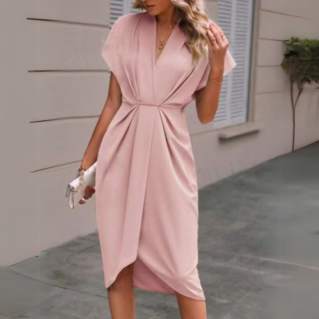 Chic Flowy Knee Length Dress for Ladies