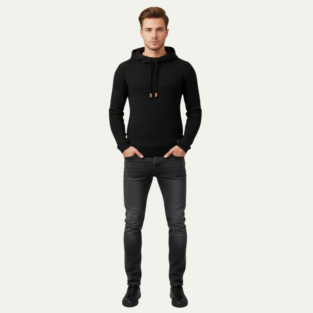 Men’s Classic Fine Knit Hooded Sweater