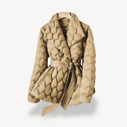 Women’s Quilted Puffer Belted Jacket