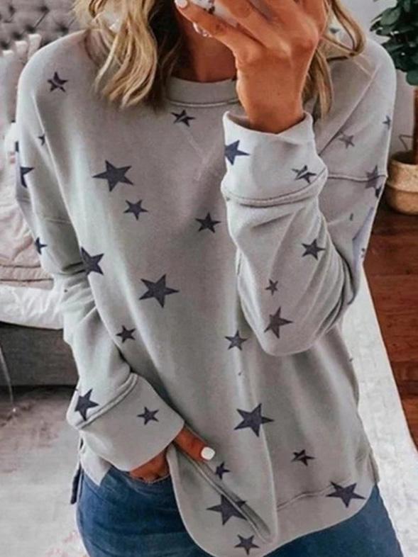 Cozy Winter Women's Star Pattern Sweatshirt