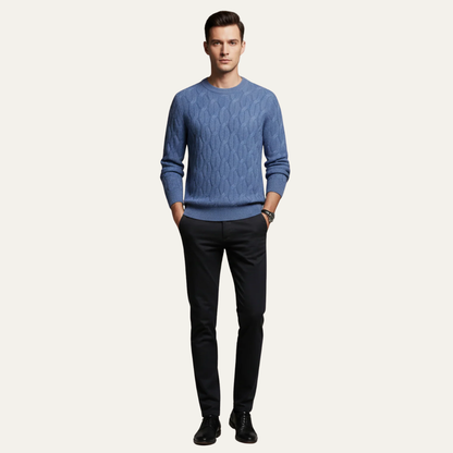 Men’s Classic Cable Knit Round Neck Sweater