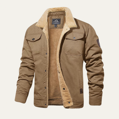 Men’s Heavy Faux Shearling Lined Utility Jacket