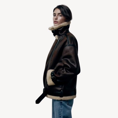 Shearling Biker Jacket for Women