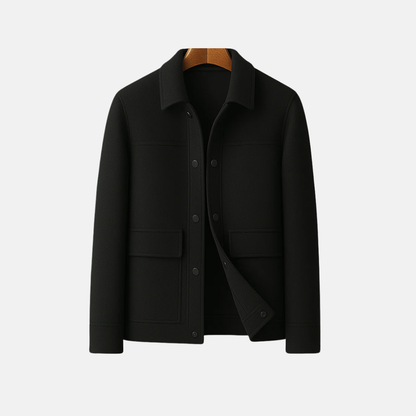 Men’s Blazer – Tailored Fit – Wool Blend – Turn-Down Collar – Button Closure – Patch Pockets