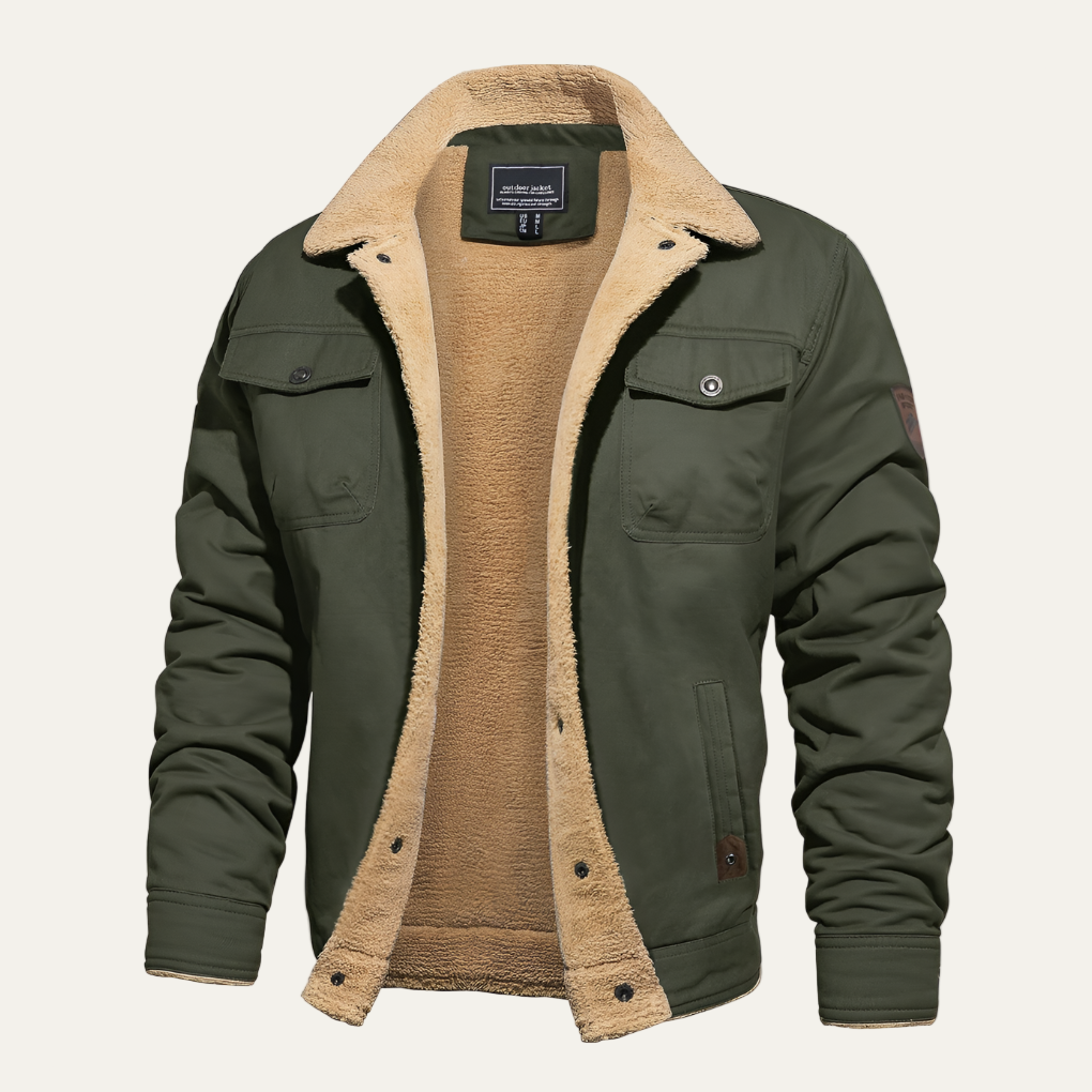 Men’s Retro Fleece Lined Winter Jacket