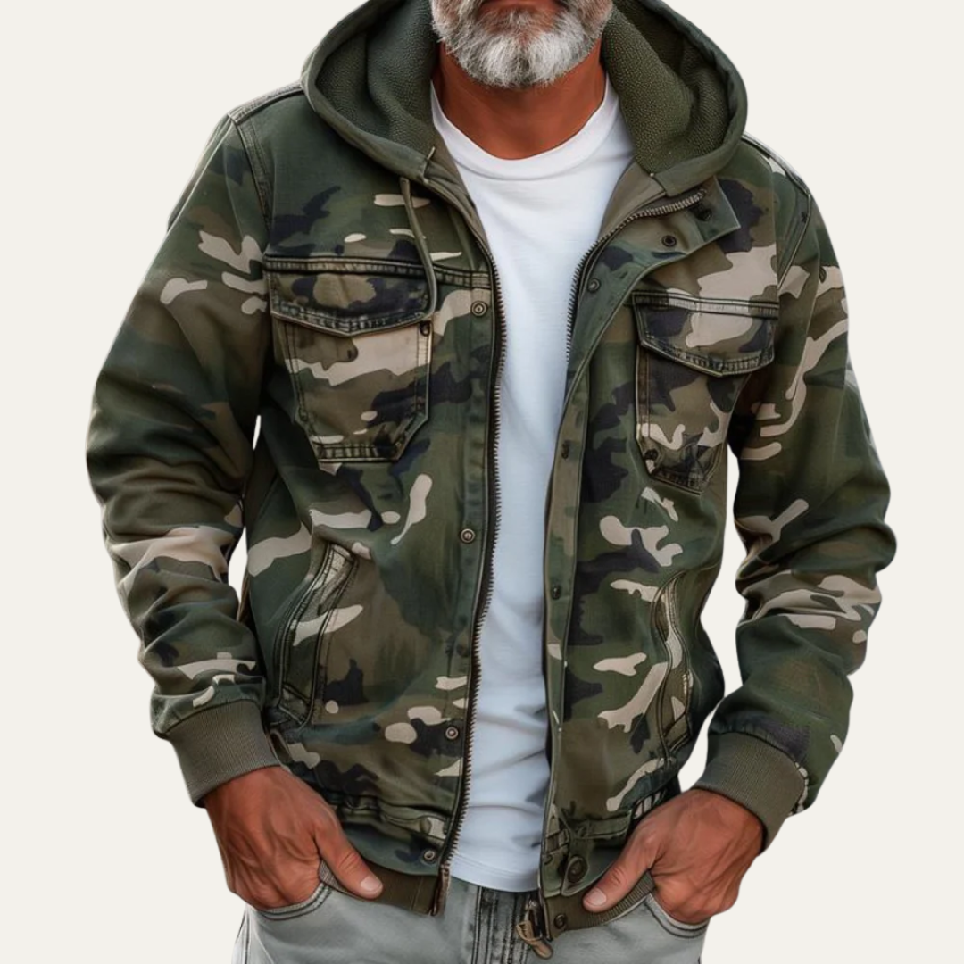 Men’s Layered Hooded Utility Jacket