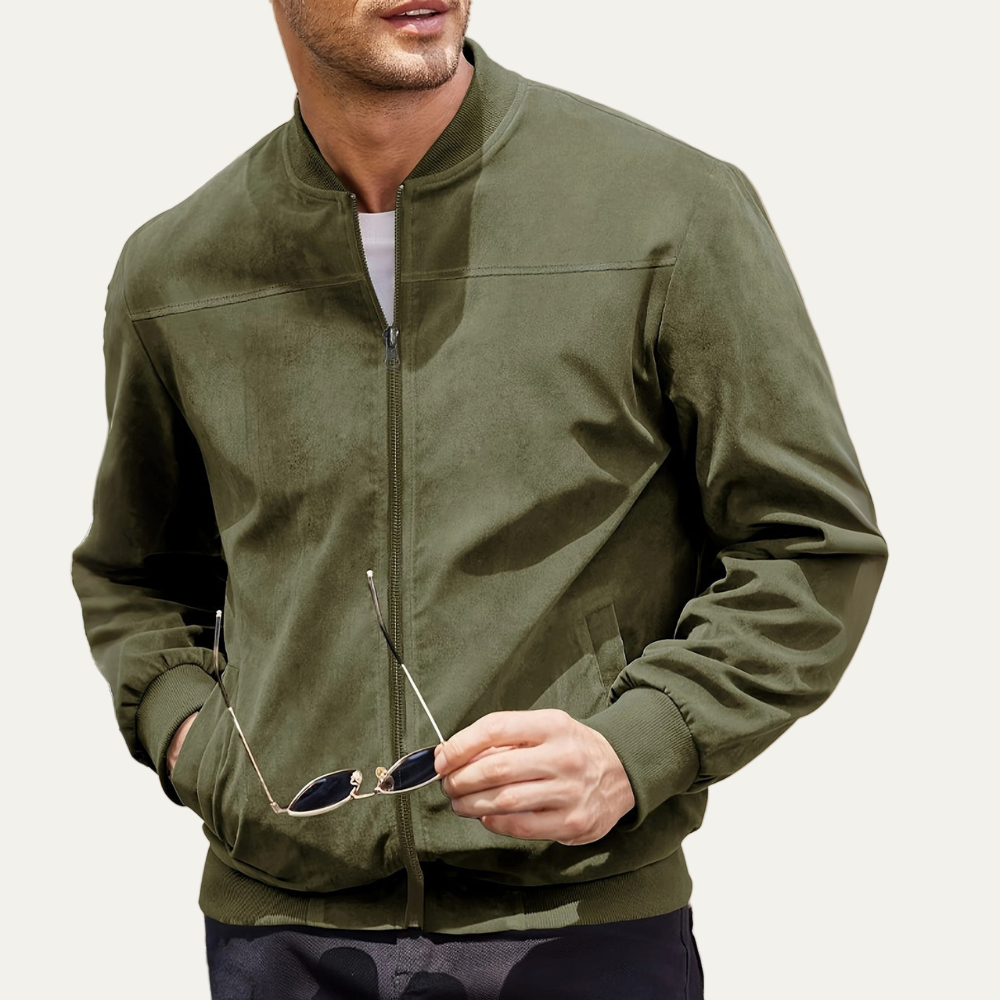 Men’s Classic Zip Front Bomber Jacket