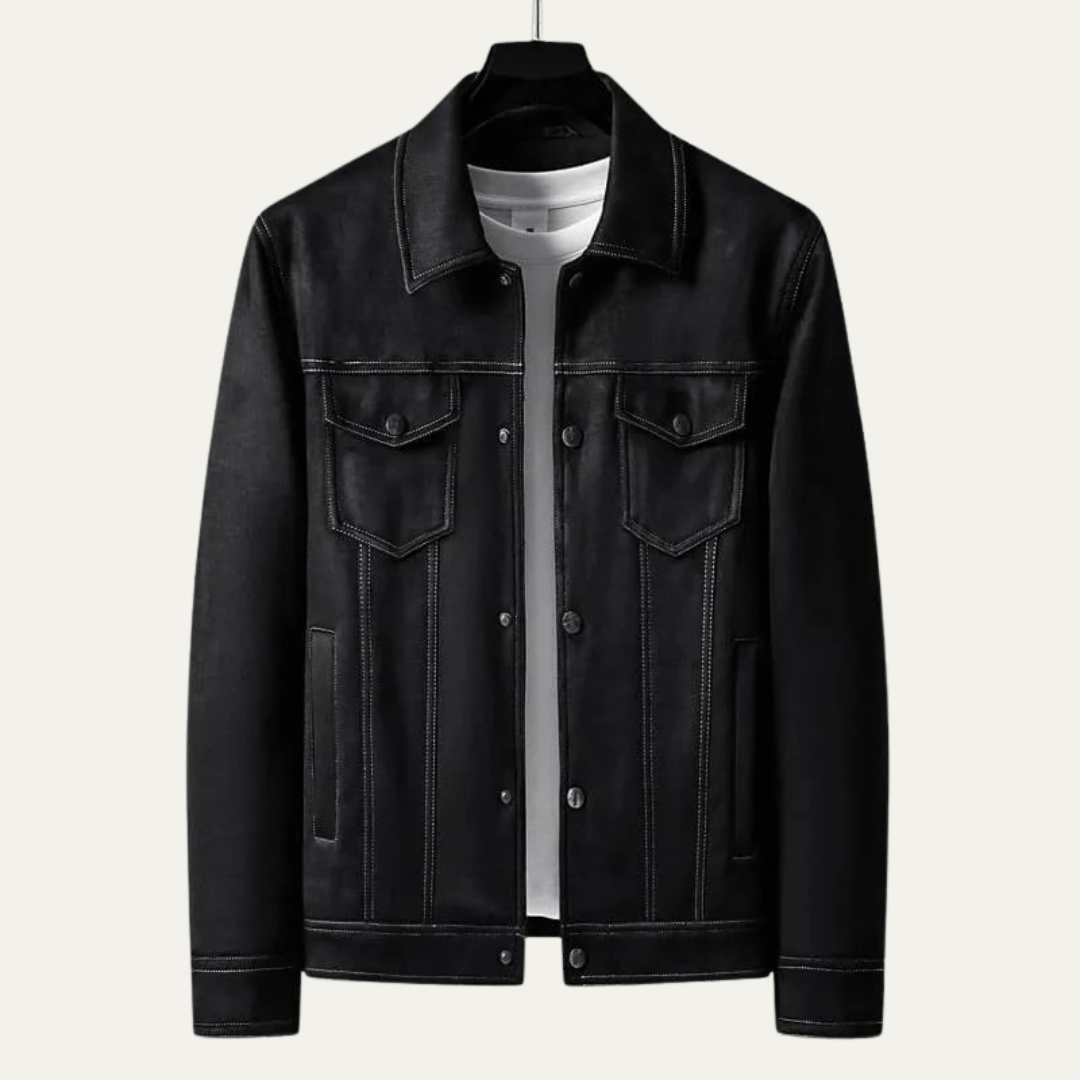Men’s Suede Look Classic Trucker Jacket