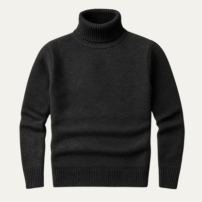 Men’s Fitted Micro Textured Turtleneck Sweater